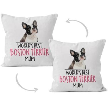Imagem de HIWX Capas de travesseiro Boston Terrier 45,7 x 45,7 cm, presentes de Boston Terrier, presentes para mães de cães, presentes para donos de cães, capas decorativas para sofá-cama, casa, quarto, sala de