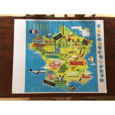 Imagem de Quebra Cabeça Mapa Ilustrativo Da França 676 Pçs - 78 X 78cm