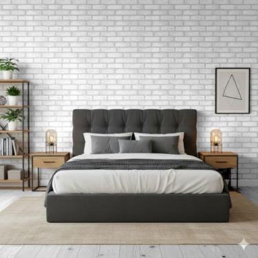 Imagem de Papel de Parede Adesivo PREMIUM 10 metros = 2 Rolos de 5m X 45cm Tijolinho Branco 3d Envelopamento Quarto, Sala, Cozinha