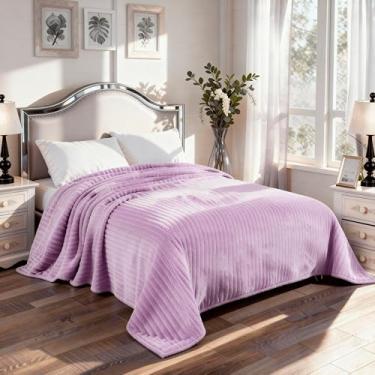 Imagem de Manta Cobertor Canelada Microfibra Super Soft Casal 1,80x2,20m Casa Dona (Lilas)