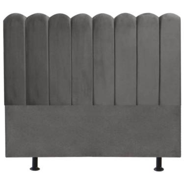 Imagem de Cabeceira Nuvem Cama Queen 160 Cm Alanis Suede Cinza Escuro