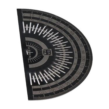 Imagem de Urjumpea Transferidor de ângulo de aço inoxidável preto transferidor de marcação de precisão ferramenta de medição de ângulo régua galvanizada para marcenaria ferramenta de medição