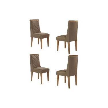 Imagem de Cadeira Sala De Jantar Pietá Kit 4 Un Madeira Capuccino-corano Capuccino - Rufato
