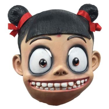 Imagem de Máscara facial completa de látex com capacete Nezha Birth of the Demon Child