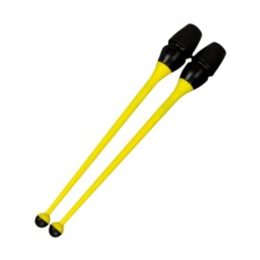 Imagem de Generic Clavas de ginástica rítmica conectáveis, equipamento de treinamento de ginástica, adereços de dança de 45,5 cm para palco, prática, apresentação e, Amarelo