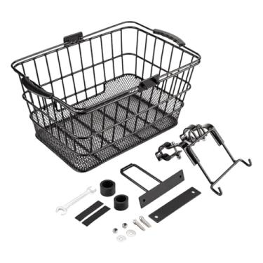 Imagem de Generic Cesto para bicicleta, cesto dianteiro dobrável para bicicleta, alforjes portáteis removíveis, suporte de carga dianteiro e traseiro para bicicletas de, Style a