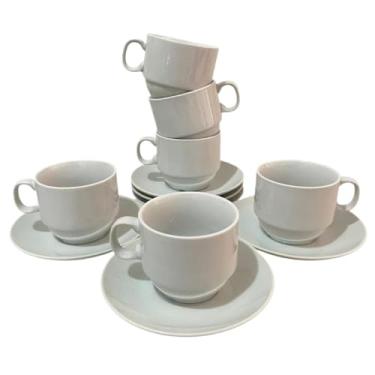 Imagem de Xicaras Com Pires Porcelana Branca Xicara De Cafe De (X108(160ML))