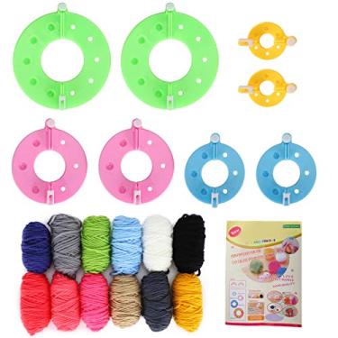 Imagem de CUOFYUNL Pompom Maker Kits Coloridos Fluff Ball Weaver DIY Fios de Lã Tricô Artesanato Presentes