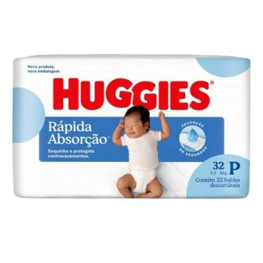 Imagem de Fralda Huggies Rápida Absorção P 32 Unidades