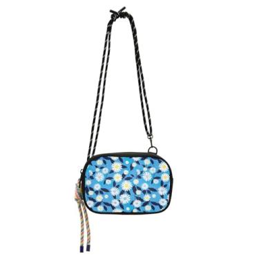 Imagem de Lindas girafas de desenho animado bolsa transversal masculina alça ajustável, bolsas transversais para escola, Azul margarida, One Size