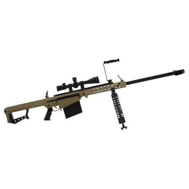 Imagem de MuskoxGuns Modelo miniatura Barrett – Réplica colecionável fundida em escala 1:3, 28 cm, tela não funcional com suporte, verde militar