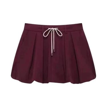 Imagem de Conjunto Casual Feminino De 2 Peças Com Saia Mini De Manga Lanterninha