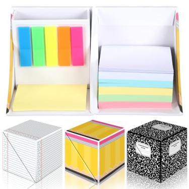 Imagem de Eaasty Conjunto organizador de notas adesivas com 3 peças de presentes de agradecimento de professores, caixa de bloco de notas adesivas para mesa criativa material de escritório, dia dos professores