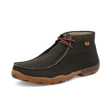 Imagem de Tênis masculino de couro de renda da Twisted X feito à mão Chukka Driving Mocs, Rubberized Brown, 12
