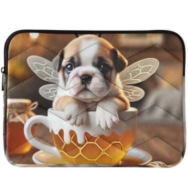 Imagem de Capa protetora para notebook Bulldog Bee fofa para laptop de 13 a 14 polegadas capa protetora para laptop para MacBook Pro de 14 polegadas