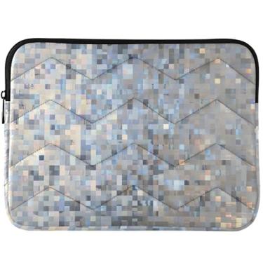 Imagem de Capa para laptop iridescente, prata, holográfica, cromada, fofa, capa para notebook para MacBook Pro de 14 polegadas, capa universal para laptop de 13 a 14 polegadas