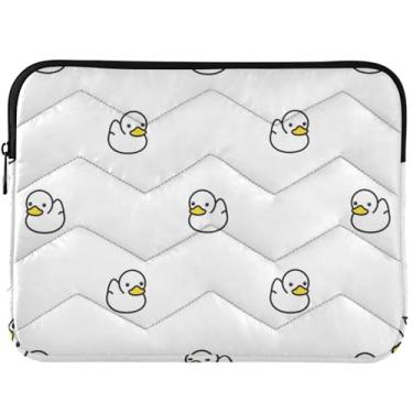 Imagem de Capa para notebook personalizada de borracha pato branca bufante para MacBook Pro 14 polegadas capa para laptop universal 13-14 polegadas linda capa para laptop