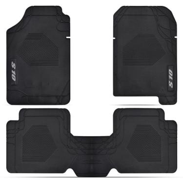 Imagem de Tapete Preto 100% Borracha Inodor S10 Cabine Dupla 2007 2008
