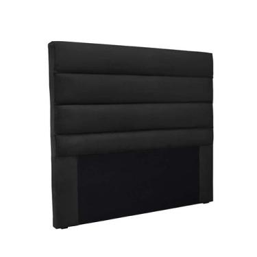 Imagem de Cabeceira Casal La Italiana Veludo Preta - Spezzia Decor