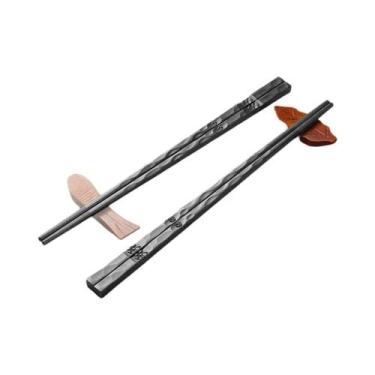 Imagem de Conjunto De Hashis Japoneses Pretos Resistentes a Altas Temperaturas, 