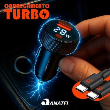 Imagem de 2X Kit Tomada Usb Veicular Carregador Turbo Carro Plug Acend