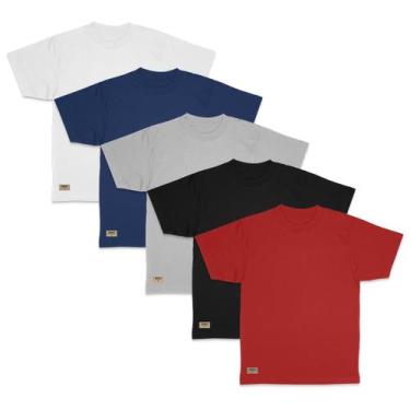 Imagem de Kit Camisetas Masculinas 5 Unidades Tendência Marca Di Nuevo, XXG, Cor