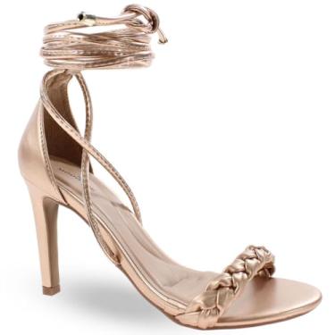 Imagem de Sandália Modarpe Salto Fino Amarração Feminina F04 (Rose Gold, BR, Adulto, Numérico, 40)