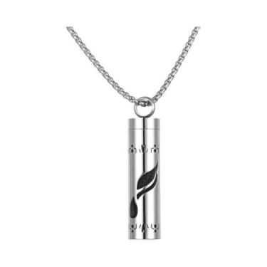 Imagem de Colar Difusor De Óleo Essencial Aromaterapia Em Aço Inoxidável Com Pin