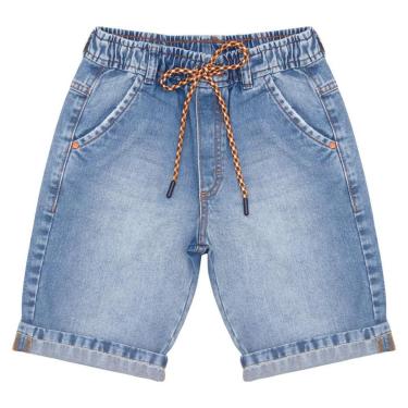 Imagem de Bermuda Juvenil Look Jeans Elástico Jeans - 16 - UNICA-Unissex