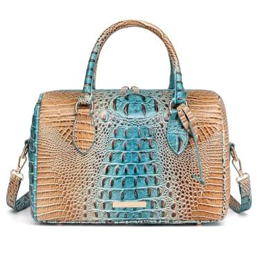 Imagem de Makcr Joacbv Bolsas de crocodilo com alça superior para mulheres, bolsas de couro transversais, bolsa moderna de grande capacidade com alça de ombro