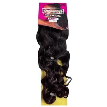 Imagem de Aplique De Fibra Sintetica Tic Tac Uno Cacho 65Cm - Black Beauty, 2/99