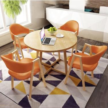 Imagem de Conjunto de mesa e cadeira de clube de recepção de escritório, mesa de negociação, mesa de centro com cadeira, pequenas mesas de conferência, conjunto de mesa de jantar para 4 (cor: 33, tamanho: 31,4
