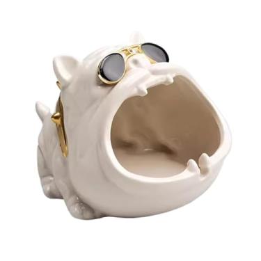 Imagem de Porta-cinzas Cinzeiro para charuto cinzeiro ao ar livre para cigarros grande decoração de casa interior(Branco)