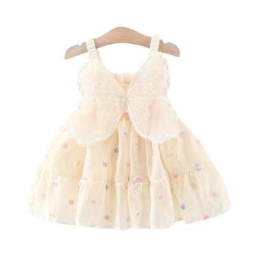 Imagem de Vestido De Princesa De Verão Para Bebês Meninas Com Poás Coloridos E C
