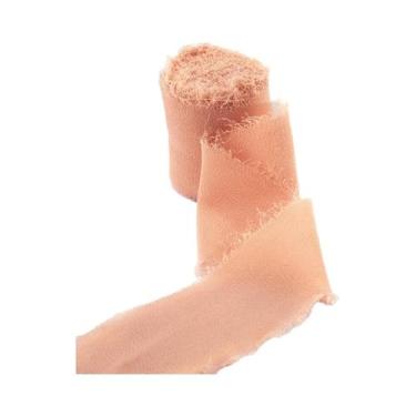 Imagem de Fita De Seda Chiffon Com Bordas Desfiadas Feita À Mão 5M 4cm Para Deco