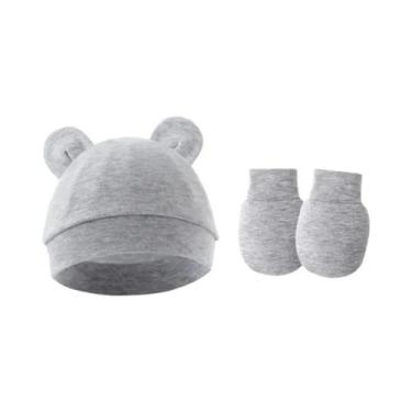 Imagem de Conjunto De Gorro E Luvas De Algodão Para Bebês Meninas, Chapéu Infant