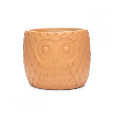 Imagem de Cachepot Coruja Em Cimento Terracota 11,5x13,5 Cm - D'Rossi