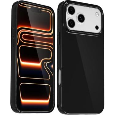Imagem de Capa Capinha Para Iphone 17, 17 Air, 17 Pro, 17 Pro Max Capinha Transparente Case Clear Ultra Fina Silicone Slim (Preta, iPhone 17 Pro Max)