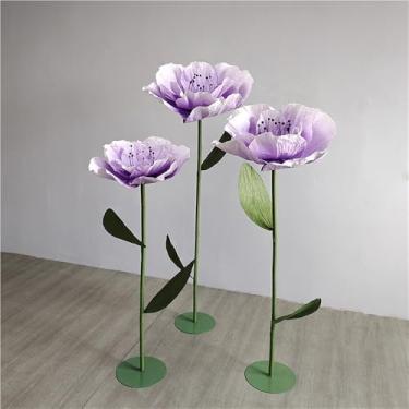 Imagem de Flores Artificiais Gigantes - Conjunto de 3 Enormes Expositores Florais para Fundo de Casamento, Decoração de Festa, Adereços de Fotografia - Decoração Perfeita para Eventos