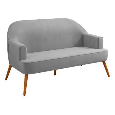 Imagem de Namoradeira 02 Lugares Déli Veludo Pés Palito Castanho - D'Rossi - DRo