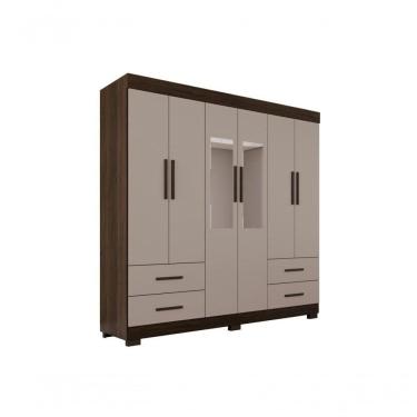 Imagem de Guarda Roupas Casal Texas 6 Portas 4 Gavetas Com Espelho Salleto Savana/off White