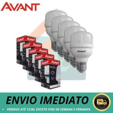 Imagem de Lâmpada Kit com 5 Led Bulbo Alta Potência 20W 6500K Avant Luz Branca
