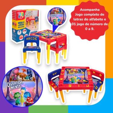 Imagem de Mesa Infantil Plástico Colorida Com Cadeira Divertidamente - Toys 2U