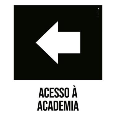 Imagem de Kit 10 Placa Acm Desenho Acesso Academia Seta Esquerda 18X23 - Sinaliz