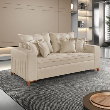 Imagem de Sofá Martins M-205 Linho 200cm Living Estofados Martins Linho Bege