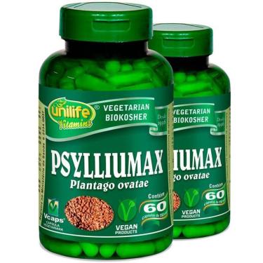 Imagem de Kit 2 Psyllium Unilife Psylliumax 60 Cápsulas