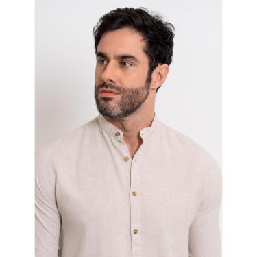 Imagem de Camisa Linho Gola Padre Aleatory ML Stone-Masculino