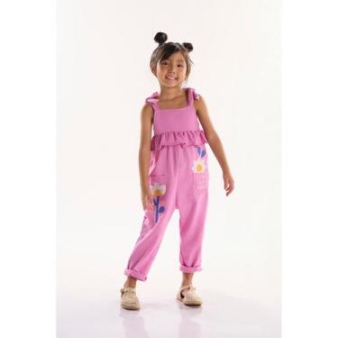 Imagem de Macacão Infantil para Menina em Viscolinho Bem Me Quer Três e Já, Roxo