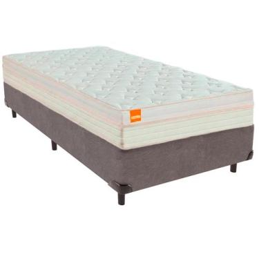 Imagem de Cama Box Solteirão e Colchão Tucson Molas Ensacadas Inducol Cinza