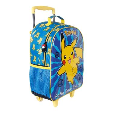 Imagem de Mochila de Rodinhas Escolar 16 Pokemón Pikachu